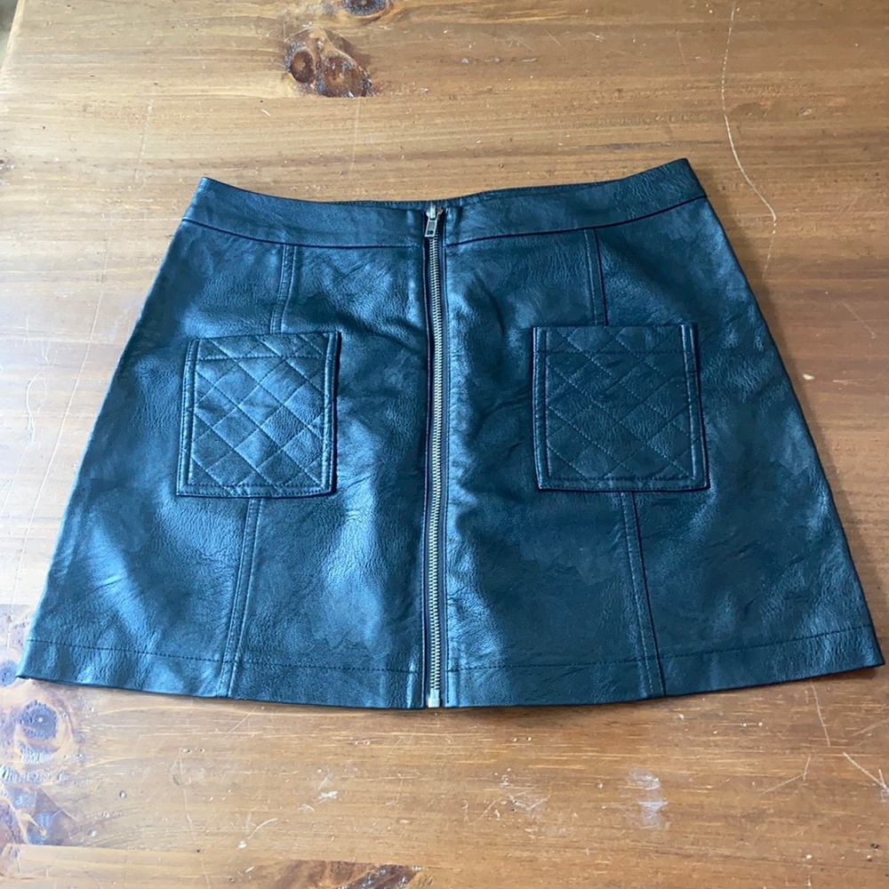 Leather mini skirt